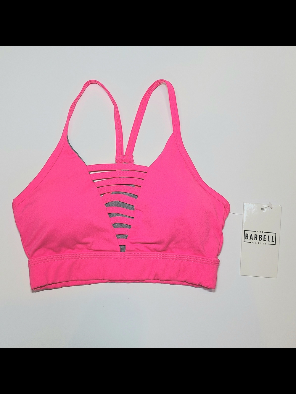 Hot Pink Strappy Sports Bra